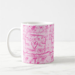 Caneca De Café Bolo de Nuvem Rosa