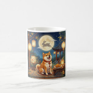 Caneca De Café Bolo Lunar do Festival de Meio Outono Shiba Inu Ca