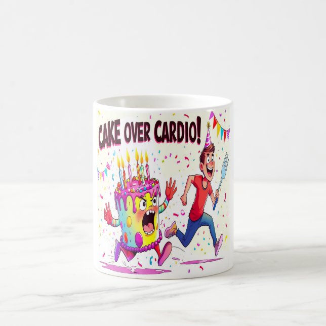 Caneca De Café Bolo sobre Cardio Engraçado Aniversário (Centro)