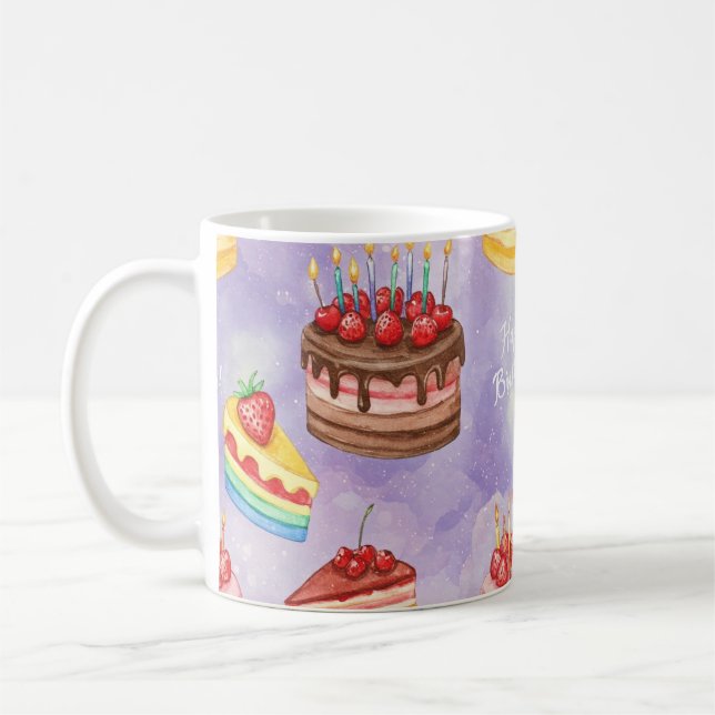 Caneca De Café Bolos com Berries, por Natasha Us (Esquerda)