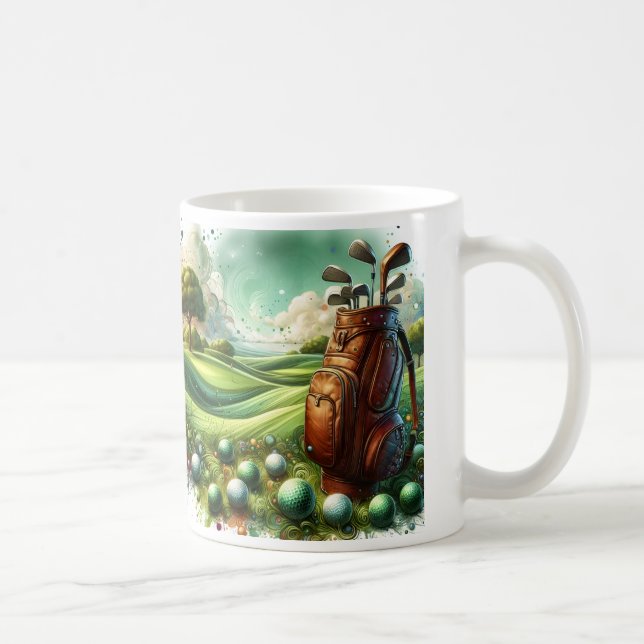 Caneca De Café Bolsa de Golfe de Couro Fairway (Direita)