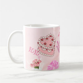 Caneca De Café Bolsa tote rosa kawaii feminina.