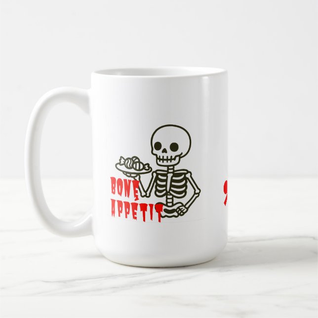 Caneca De Café Bom Apetite – Serviço de Doces Esqueleto (Esquerda)
