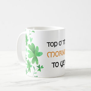 Caneca De Café Bom dia a vocês Trevo Irlandês