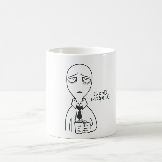 Caneca De Café Bom dia - Adoro o meu trabalho (Centro)