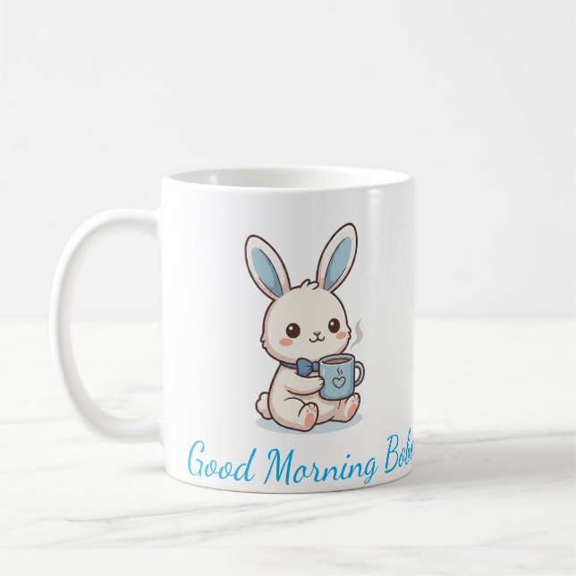 Caneca de Café Bom Dia Bobo Bunny - Kawaii Fofo  (Esquerda)