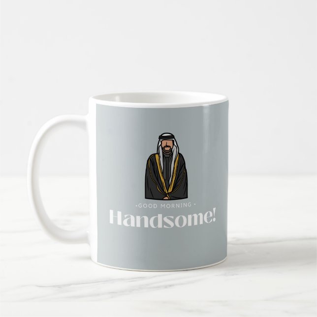 Caneca De Café Bom Dia Bonito Homem Árabe Café Mug (Esquerda)