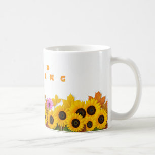 Caneca De Café Bom Dia Cama Cerâmica de Girassol - Início Brilhan