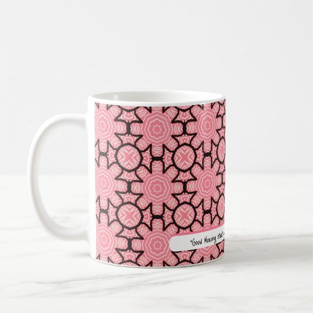 Caneca De Café Bom dia, começo | padrão ROSA (Esquerda)