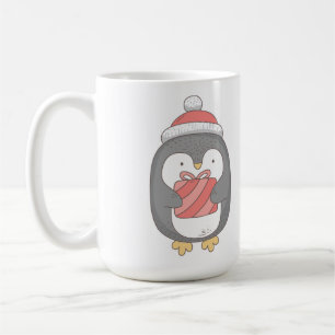 Caneca De Café "Bom dia, Cutie" Adorável Penquim de Natal