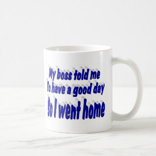 Caneca De Café Bom dia de trabalho citação engraçada tipografia a