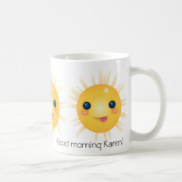 Caneca De Café Bom dia feliz sorrindo sol