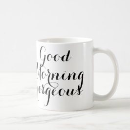 Caneca De Café Bom dia lindo roteiro preto/branco