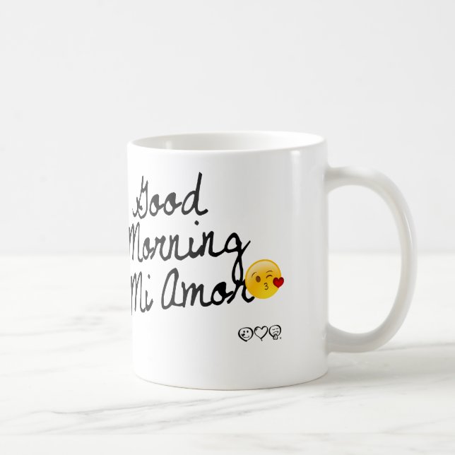 Caneca De Café Bom dia MI Amor! Com cara kissy (Direita)
