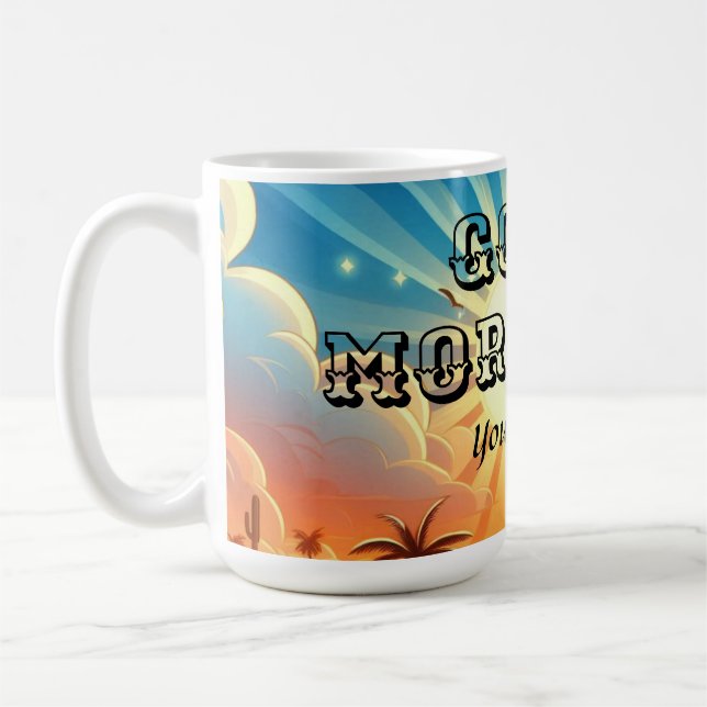 Caneca De Café Bom dia para amanhecer personalizável (Esquerda)