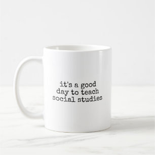 Caneca De Café Bom Dia para Professor de Estudos Sociais Engraçad