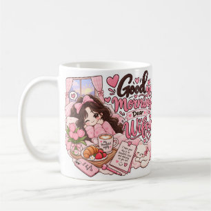 Caneca de café "Bom Dia Querida Esposa" Fofa