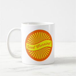 Caneca De Café Bom dia, tortuosa Laranja e Sunburst Amarelo