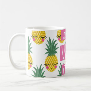 Caneca De Café Bom Padrão de Verão de Abacaxi em Vibes