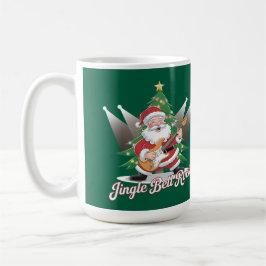 Caneca De Café Bom Pai Natal Guitarra Jingle Bell Rock