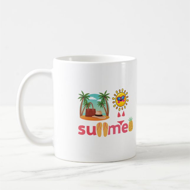 Caneca De Café Bom Tchau, Alô Summer Beach E Sun (Esquerda)