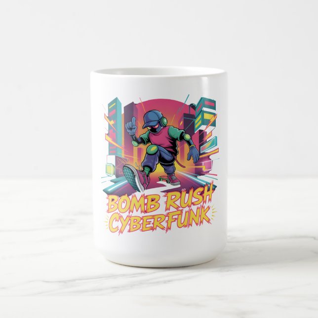 Caneca De Café Bomb Rush Cyberfunk – Rebelião de Rua Neon (Centro)