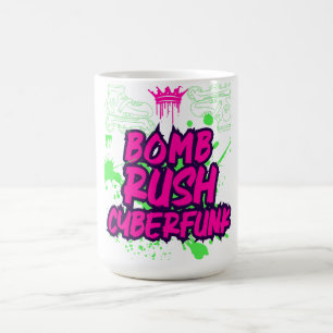 Caneca De Café Bomb Rush Cyberfunk — Vibrações de Grafite Neon na