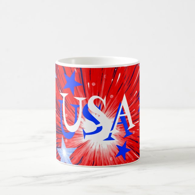 Caneca De Café Bomba azul-branca-vermelha "EUA" (Centro)