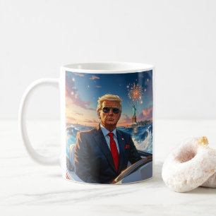 Caneca De Café Bomba na Estátua do Speedboat da Liberdade