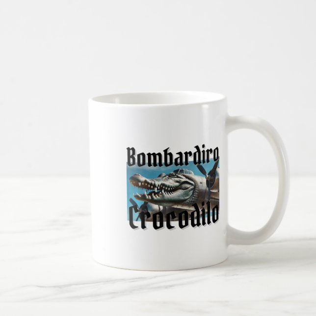 Caneca De Café Bombardiro Bombardino Crocodilo Funny Italiano Bra (Direita)