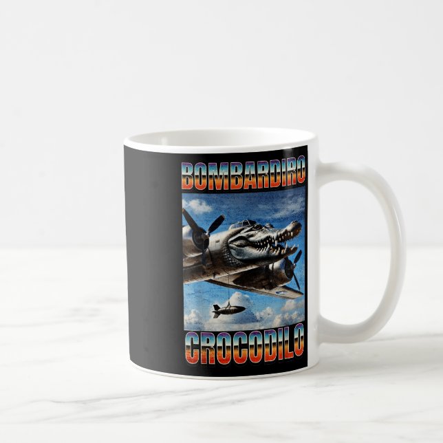 Caneca De Café Bombardiro Crocodilo Funny Trendy Italiano Brainro (Direita)