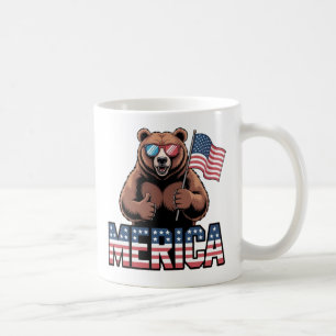 Caneca De Café Bombas Patrióticas Para Cima - Americana Divertida