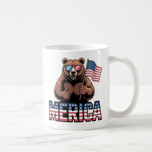 Caneca De Café Bombas Patrióticas Para Cima - Americana Divertida (Direita)