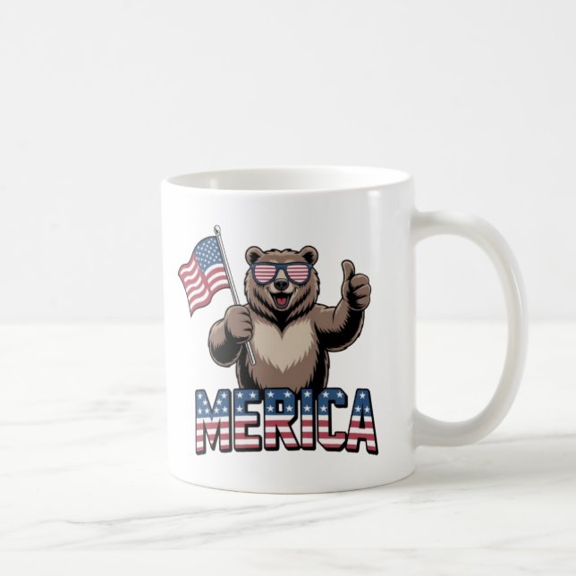 Caneca De Café Bombas Patrióticas Para Cima - Americana Divertida (Direita)