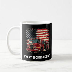 Caneca De Café Bombeiro Americano Flag Thin Red Line