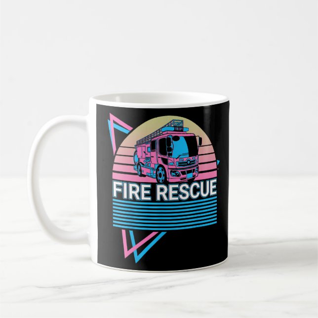 Caneca De Café Bombeiro Bombeiro Salvamento de Fogo Retroativo (Esquerda)