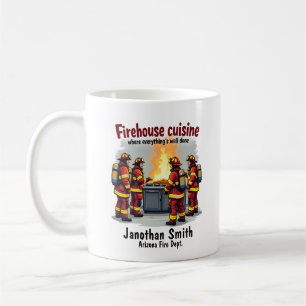 Caneca De Café Bombeiro Culinária Engraçado Único