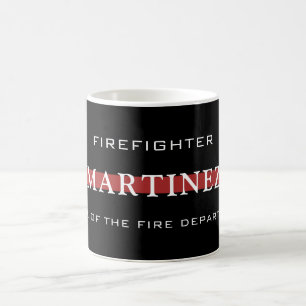 Caneca De Café Bombeiro Personalizado - Thin Red Fire