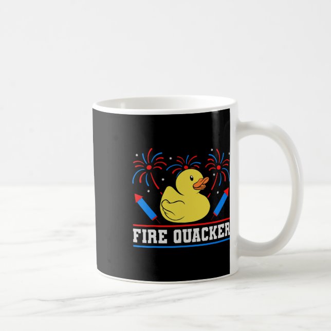 Caneca De Café Bombeiro Quacker Rubber Duck 4 de julho (Direita)