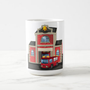 Caneca De Café Bombeiros e Caminhão de Fogo