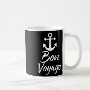 Caneca De Café Bon Voyage - Náutica Anchor Cruzeiro Gráfico Para