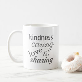 Caneca De Café Bondade Amor Cinza Positivo Inspirador