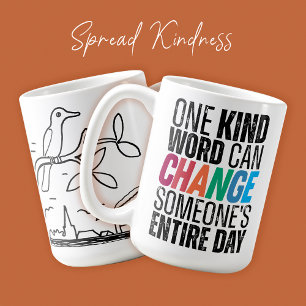 Caneca De Café Bondade Citação Moderna Trendência Inspirativa Caf
