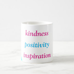 Caneca De Café Bondade Positividade Inspiração Pink Café Mug