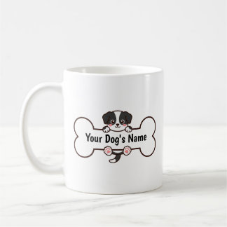 Caneca De Café Bone de cachorro de desenho animado fofo com nome