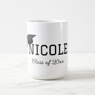 Caneca De Café Boné de formatura com Nome e Classe do Ano