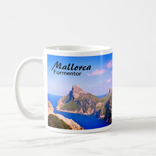 Caneca De Café Boné de Formentor de Maiorca Foto (Esquerda)