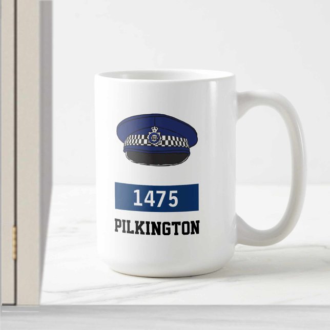 Caneca De Café BONÉ Simples da Polícia do Reino Unido - Adicionar (Criador carregado)
