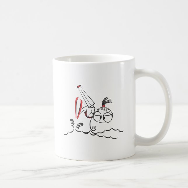 Caneca De Café Boneca de Kitesurfing (Direita)