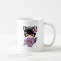 Boneca de Neko Kokeshi - menina de gueixa das